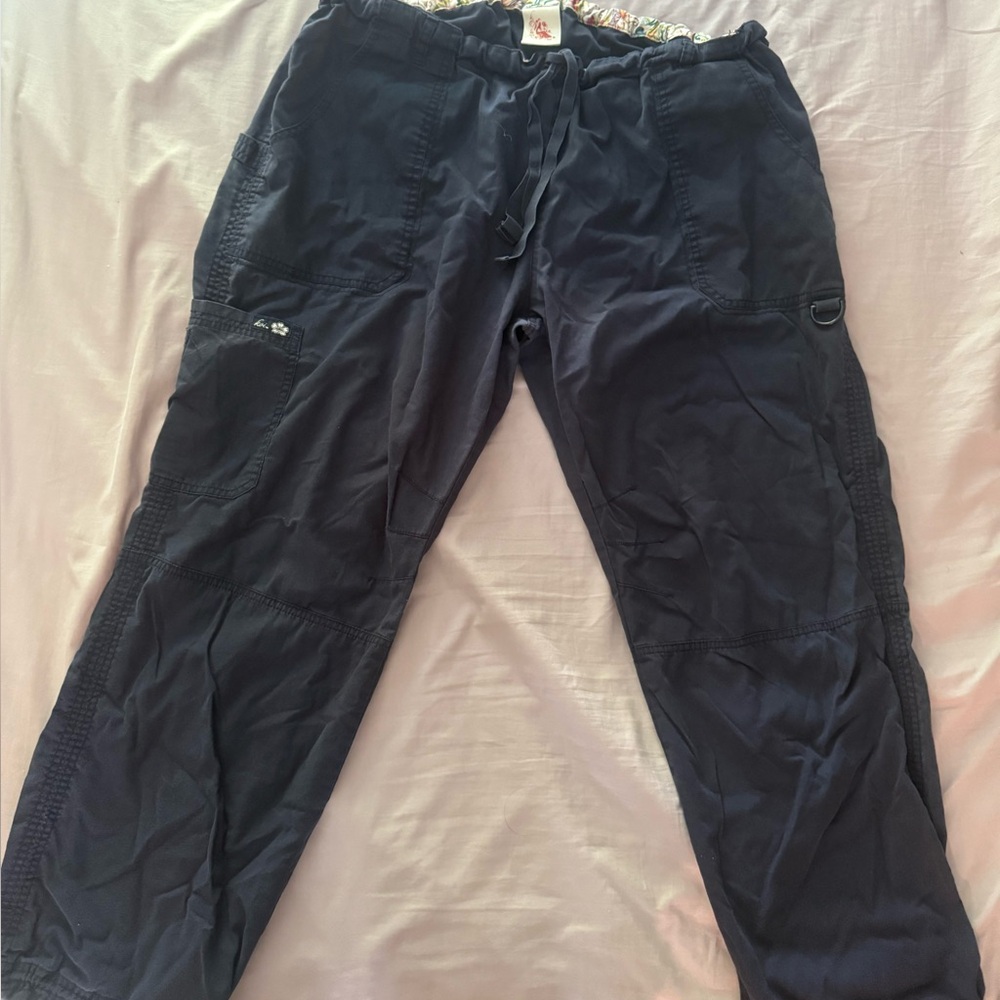 Koi Blue Cargo Scrub Pants